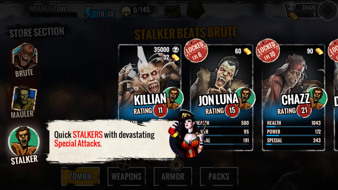 Zombie brawler combat